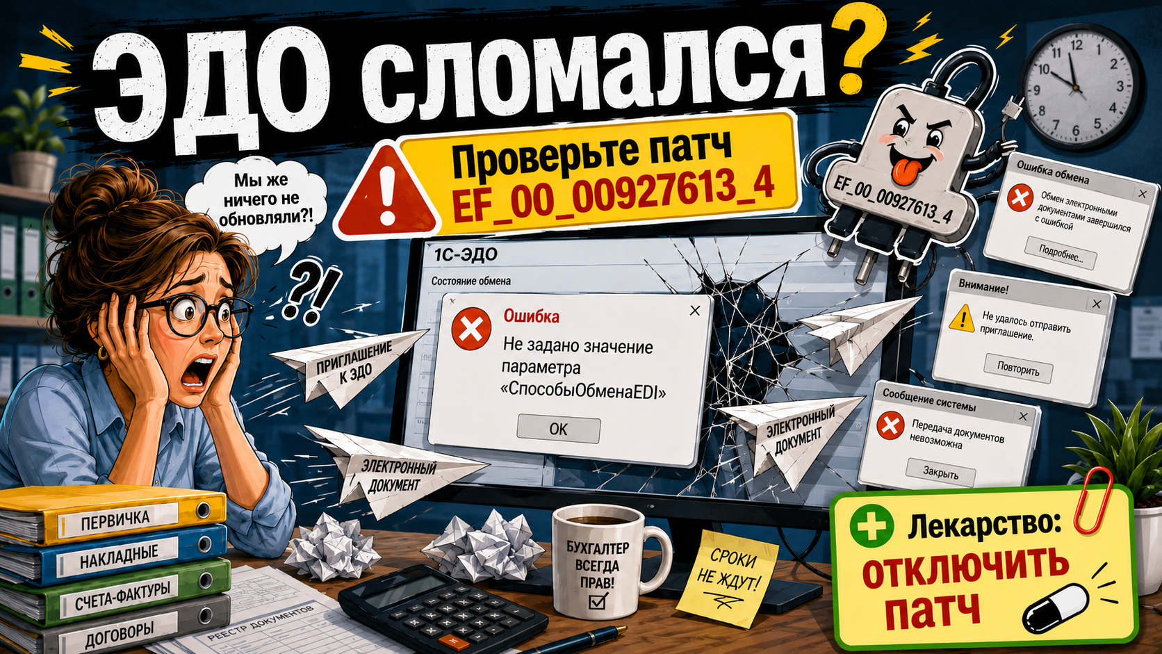 Ошибка ЭДО: не задано значение параметра Способы Обмена EDI — Правильные кассы